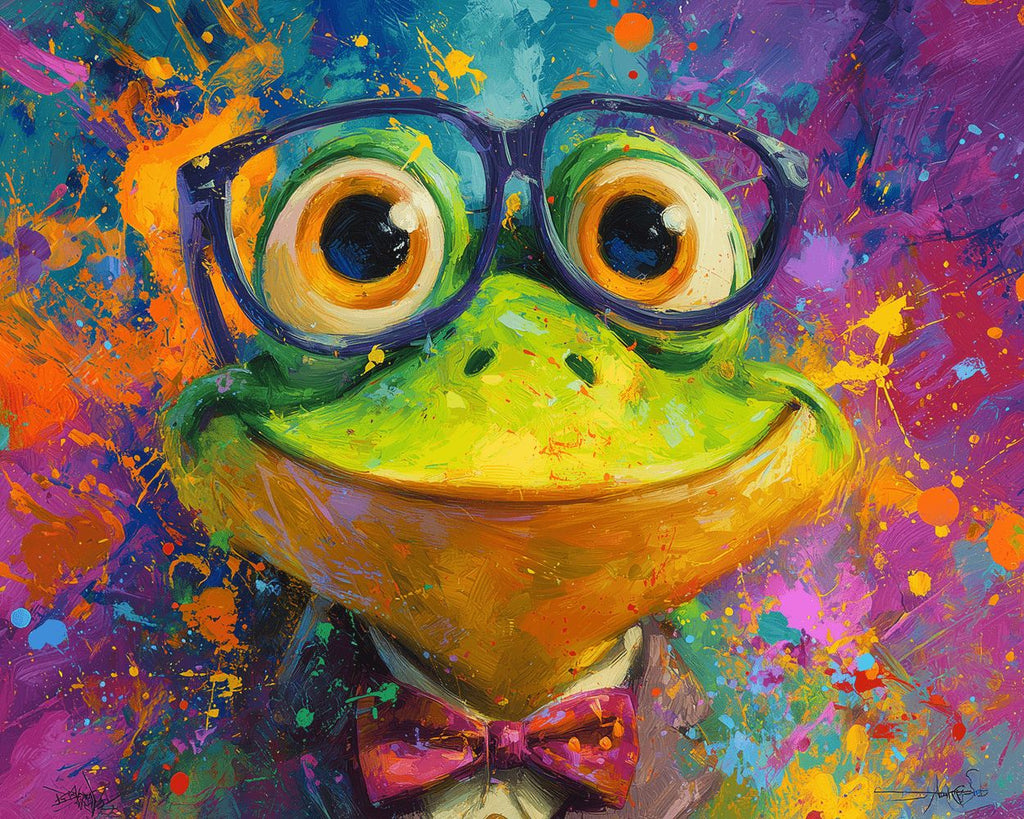 Lächelnder Frosch Gentleman Malen nach Zahlen