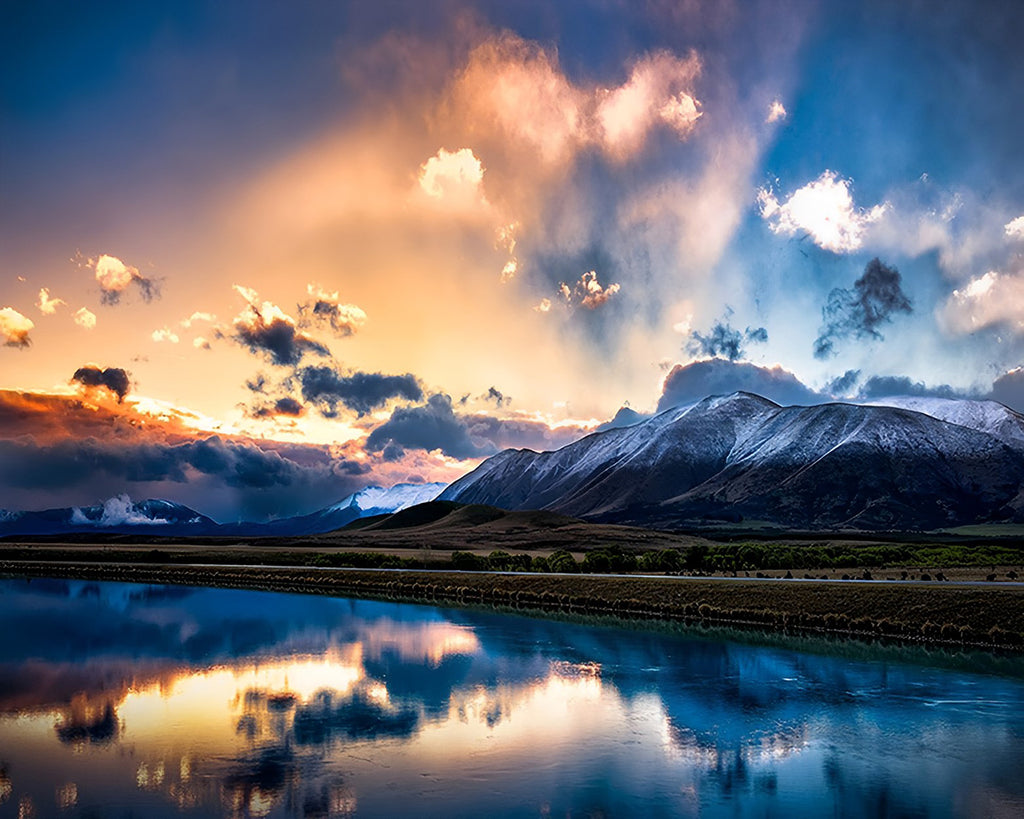 Landschaft auf der Insel Neuseeland Malen nach Zahlen