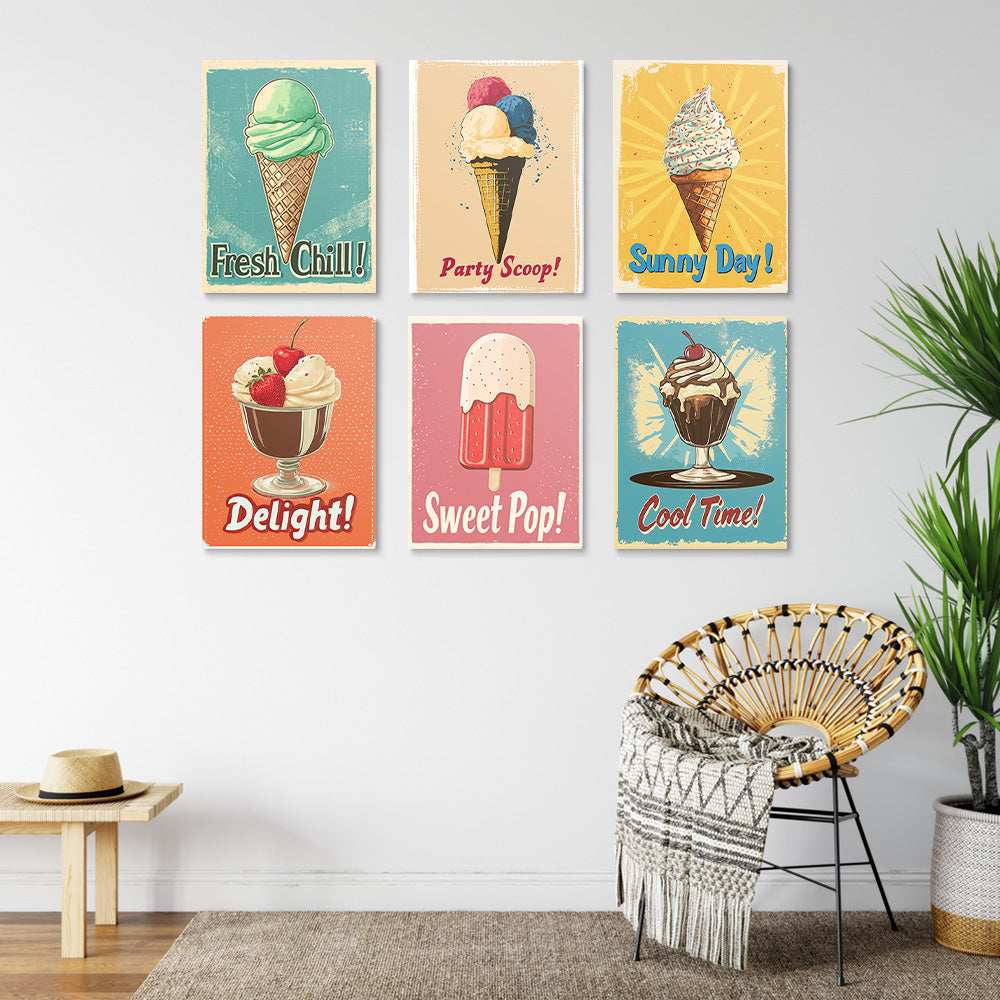 Leckere Eis 6 Stück Mini Malen nach Zahlen