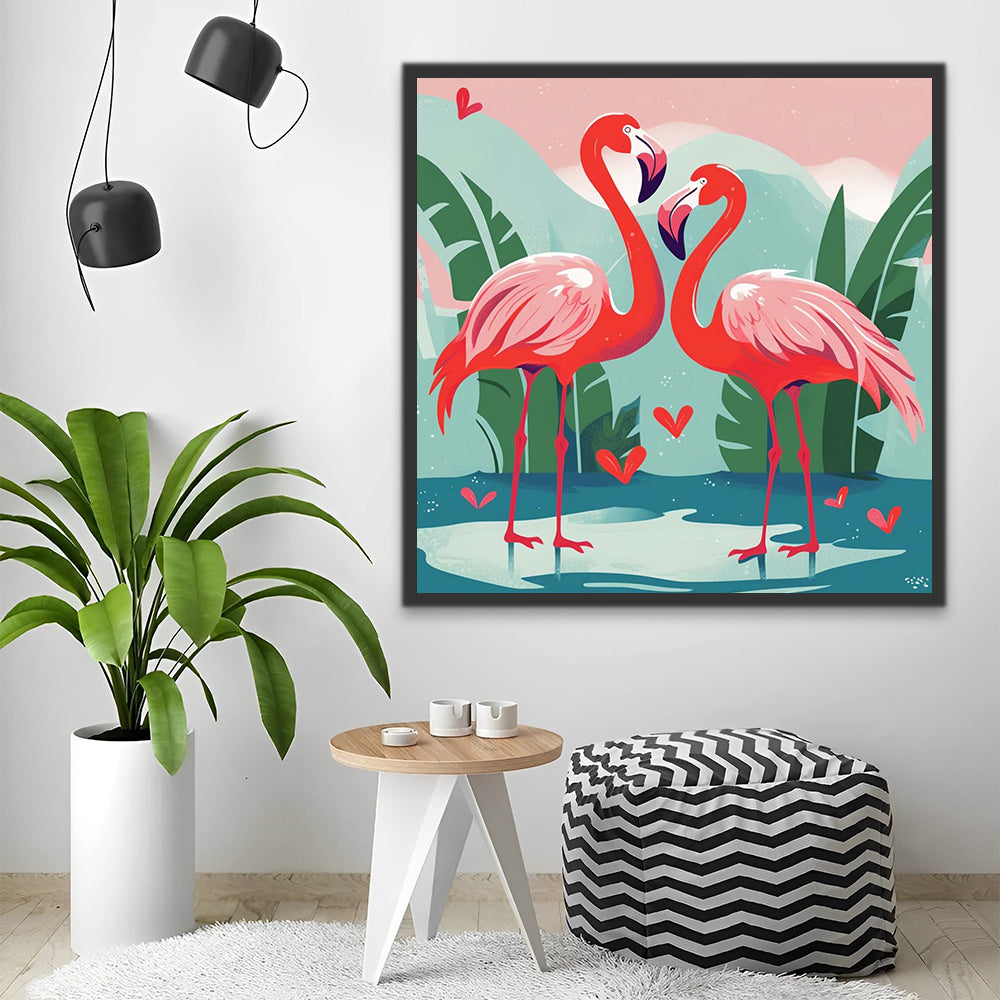 Liebe Flamingo Malen nach Zahlen