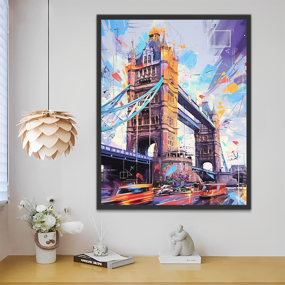 London Tower Bridge Pop Art Malen nach Zahlen