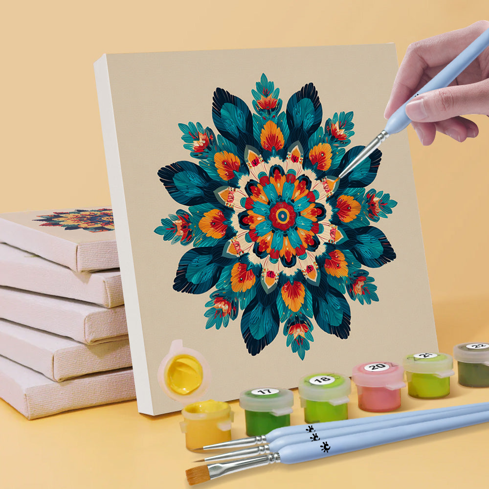 Lotus Mandala 6 Stück Mini Malen nach Zahlen