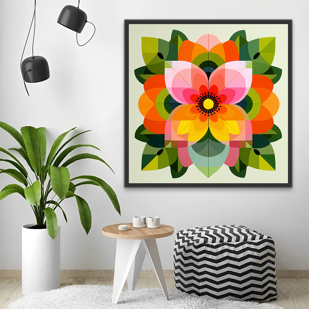 Mandala Blätter und Blumen Malen nach Zahlen