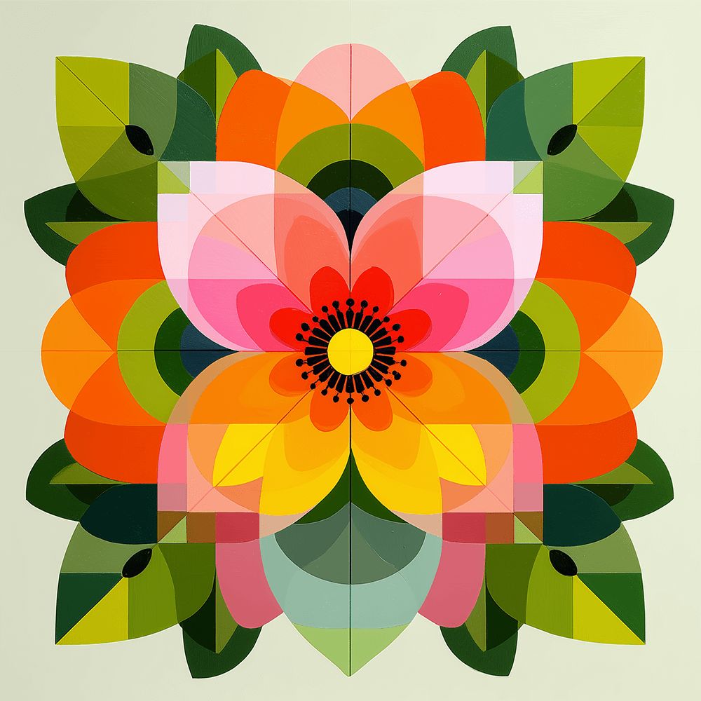 Mandala Blätter und Blumen Malen nach Zahlen