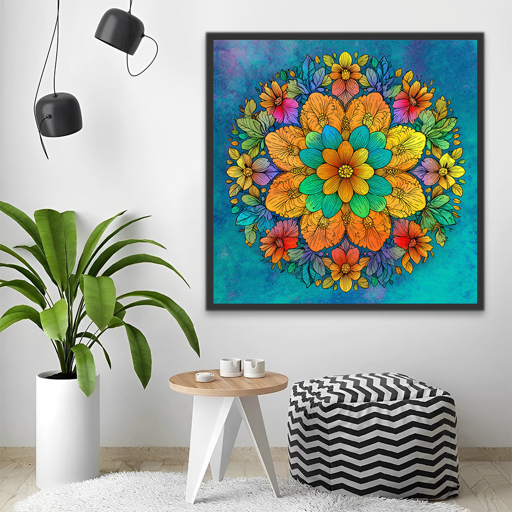 Mandala Blumen Malen nach Zahlen