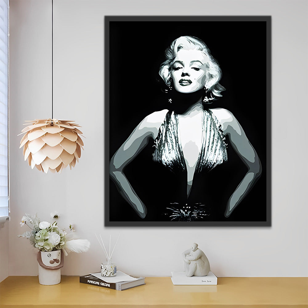 Marilyn Monroe im Dunkeln Malen nach Zahlen