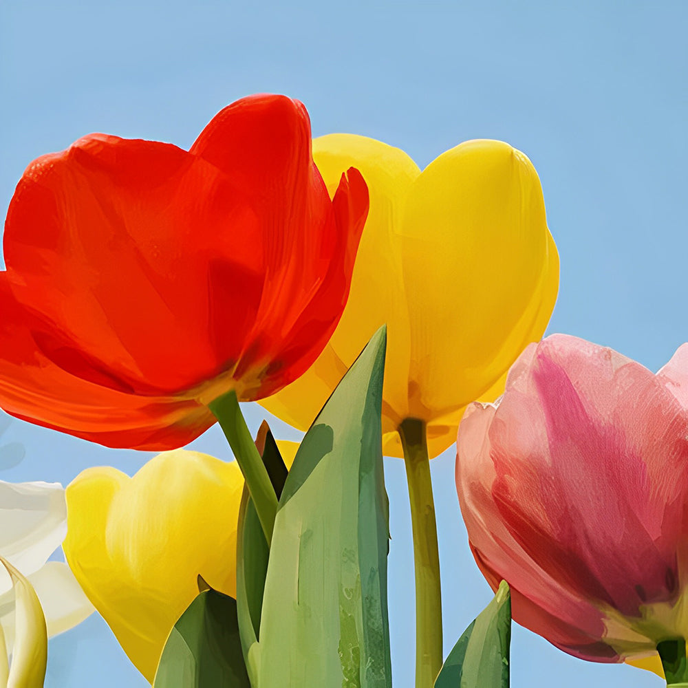 Mehrfarbige Tulpen Malen nach Zahlen