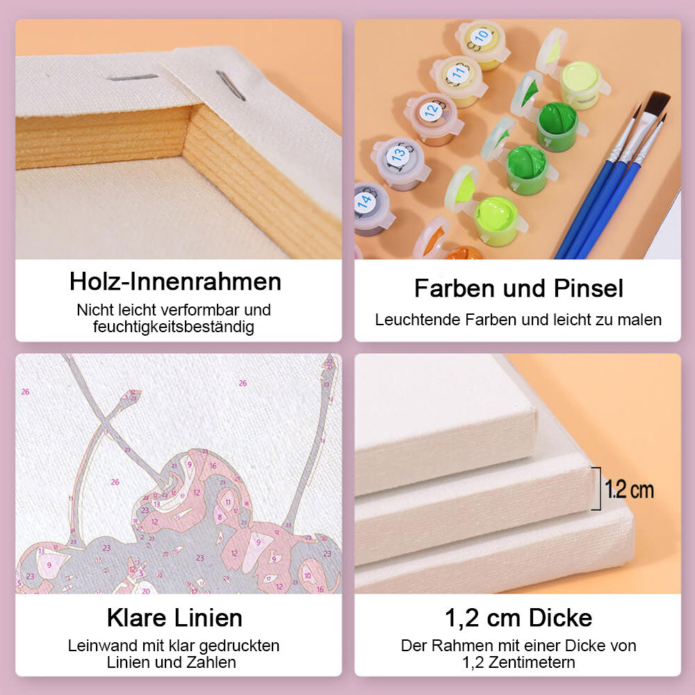 Metallische Frucht 6 Stück Mini Malen nach Zahlen