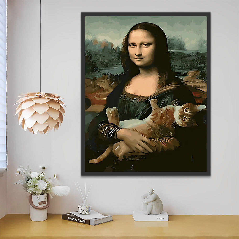 Mona Lisa und Katze Malen nach Zahlen