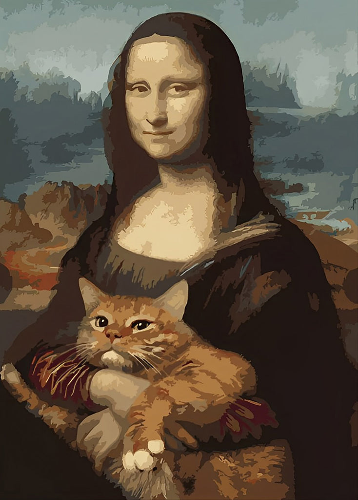 Mona Lisa und Katze Malen nach Zahlen