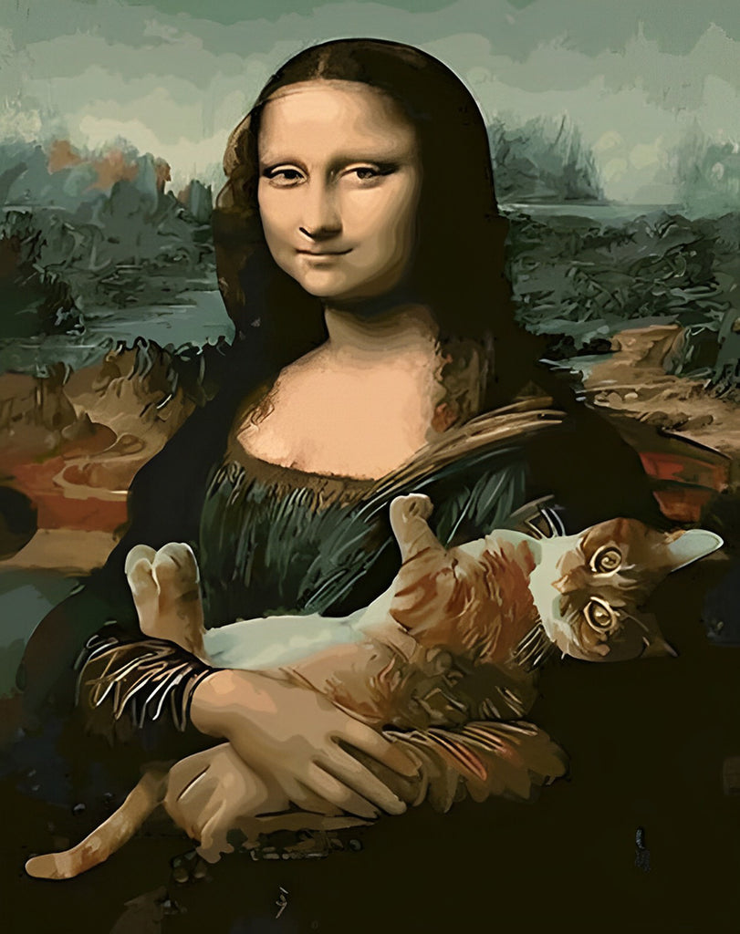 Mona Lisa und Katze Malen nach Zahlen