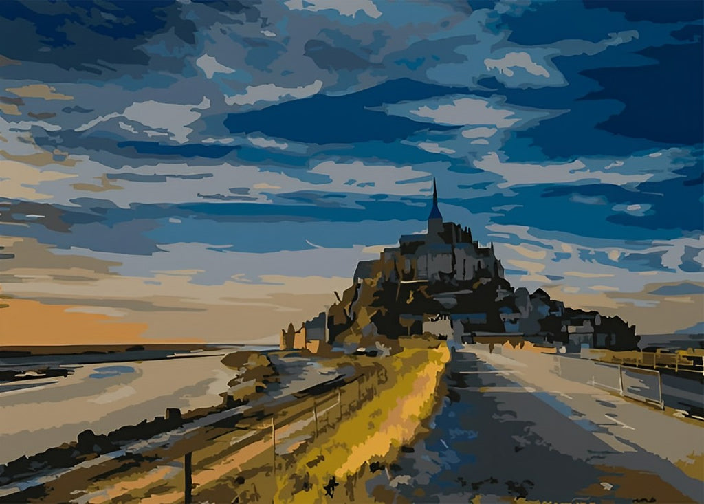 Mont Saint-Michel in Frankreich Malen nach Zahlen