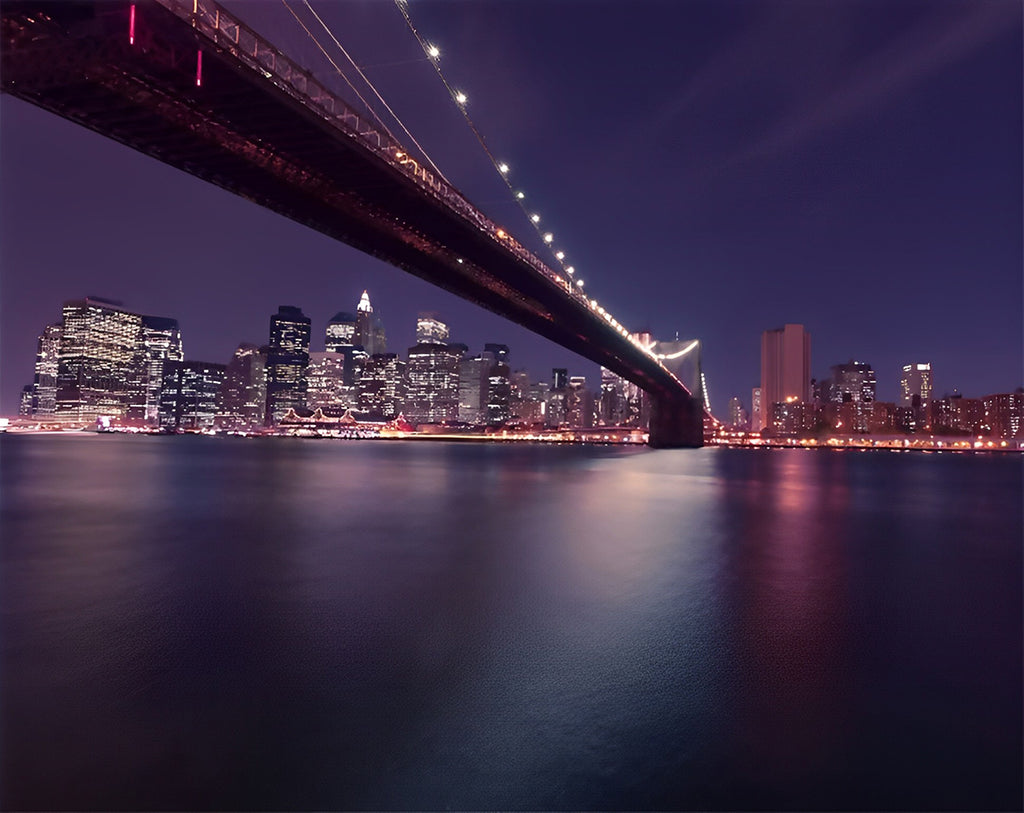 Nachtansicht der Brooklyn Bridge Malen nach Zahlen