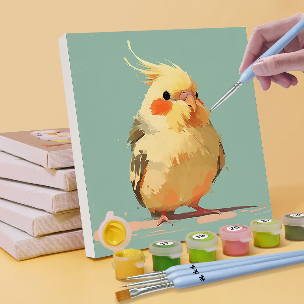 Niedliche bunte Vögel 6 Stück Mini Malen nach Zahlen