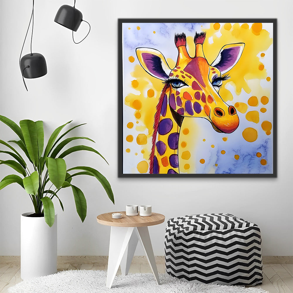 Niedliche Charmante Giraffe Malen nach Zahlen