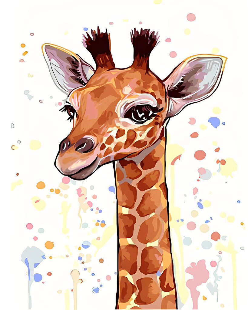 Niedlicher Cartoon-Giraffe Malen nach Zahlen