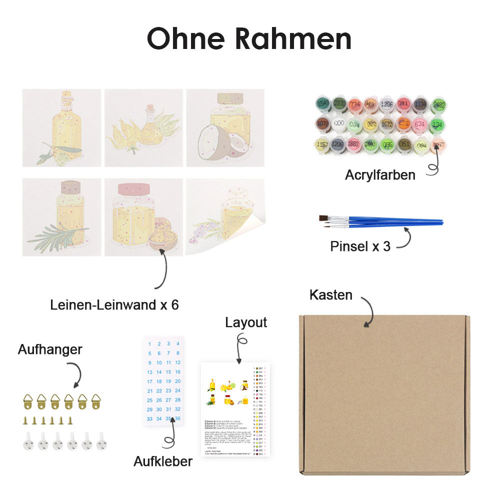 Nussöl 6 Stück Mini Malen nach Zahlen