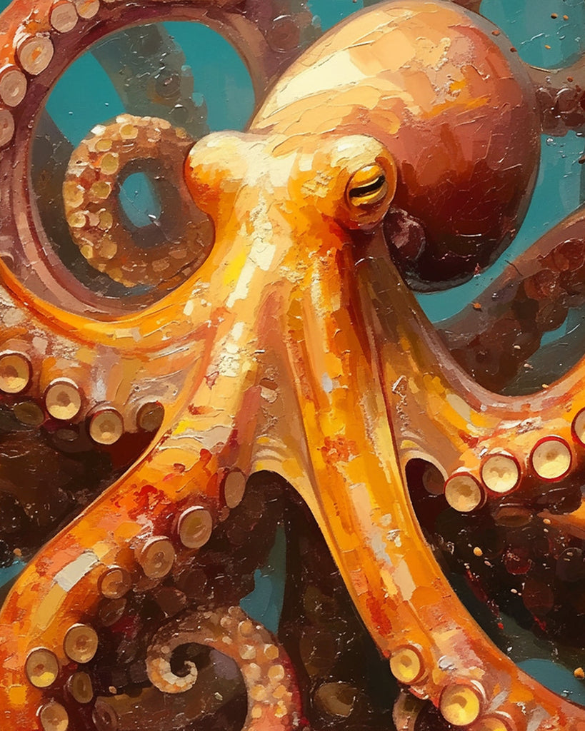 Oktopus im Tiefen Meer Malen nach Zahlen