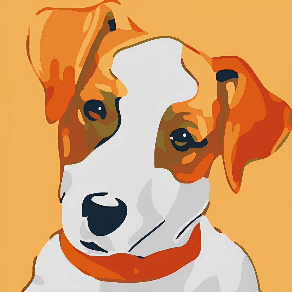 Orange Jack Russell Terrier Malen nach Zahlen