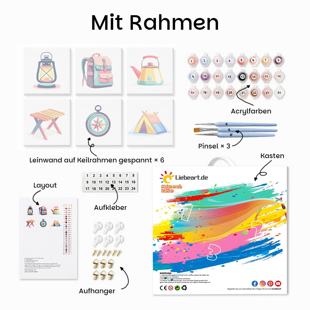 Outdoor Ausrüstung 6 Stück Mini Malen nach Zahlen