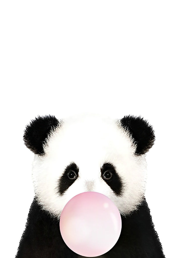 Panda mit rosa Bubblegum Malen nach Zahlen