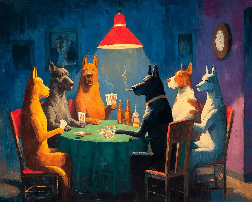 Poker spielende Hunde Malen nach Zahlen