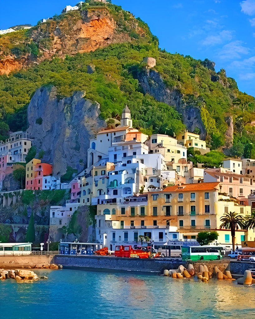 Positano in Italien Malen nach Zahlen