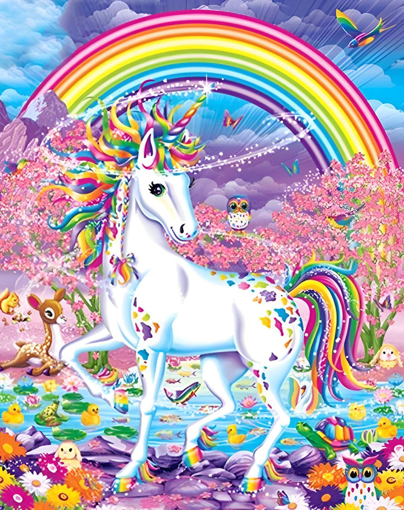 Regenbogen und Einhorn Malen nach Zahlen