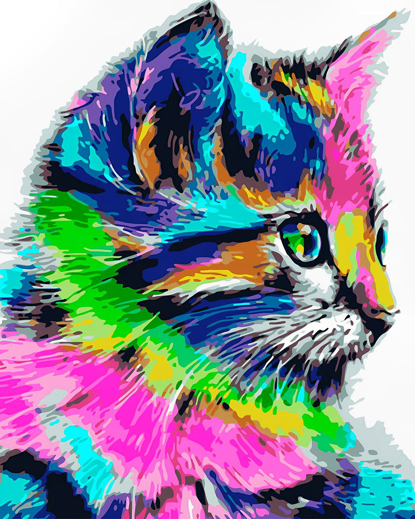 Regenbogenkatze Malen nach Zahlen