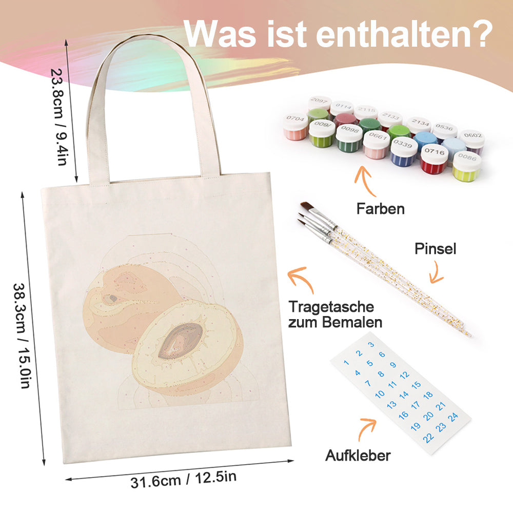 Reife Aprikosen Leinwand Tragetasche Malen nach Zahlen