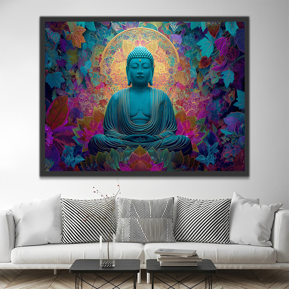 Riesige Buddhastatue auf einem Lotussitz Malen nach Zahlen