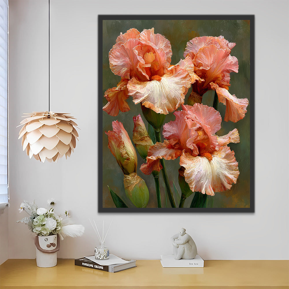 Rosa Iris Malen nach Zahlen