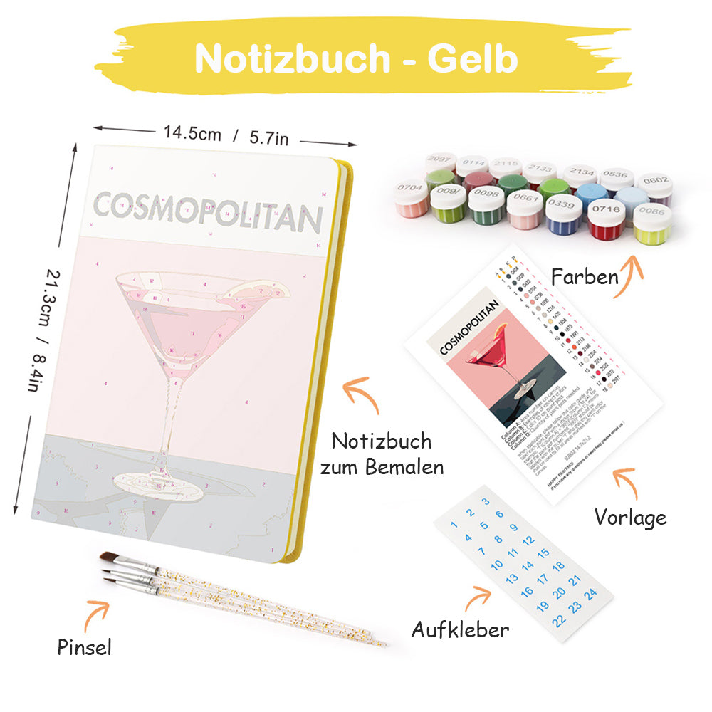 Roter Cocktail Notizbuch Malen nach Zahlen