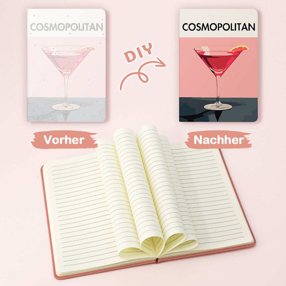Roter Cocktail Notizbuch Malen nach Zahlen