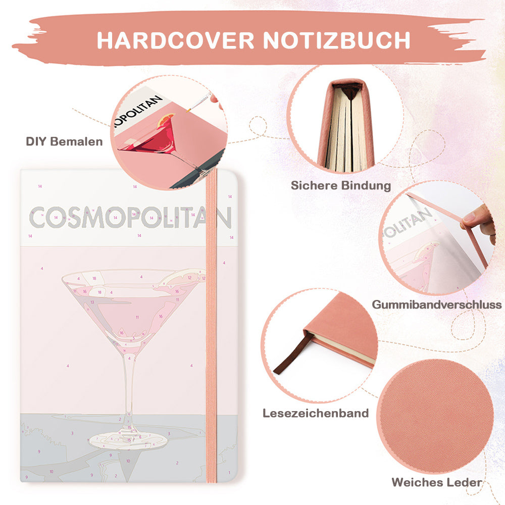 Roter Cocktail Notizbuch Malen nach Zahlen