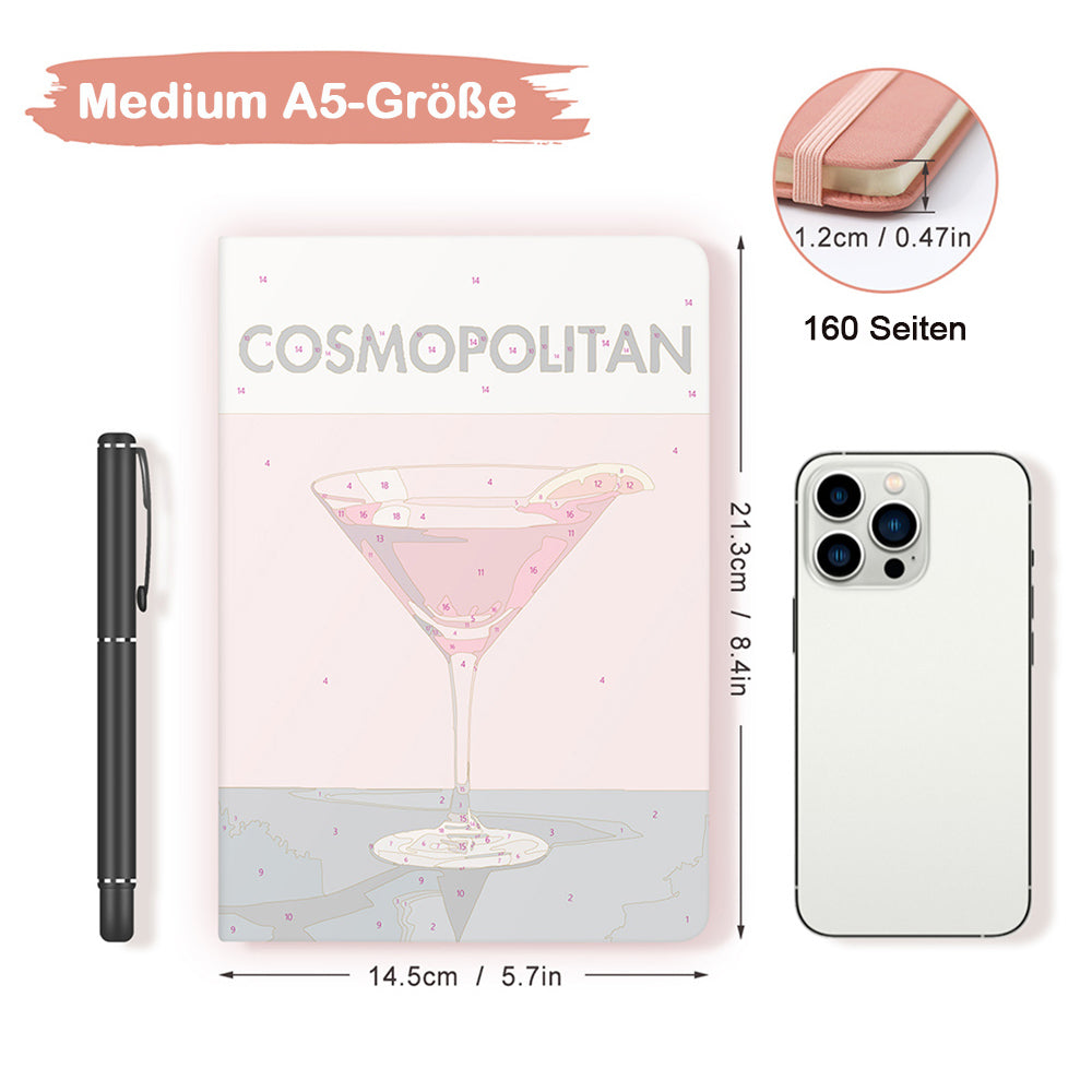 Roter Cocktail Notizbuch Malen nach Zahlen