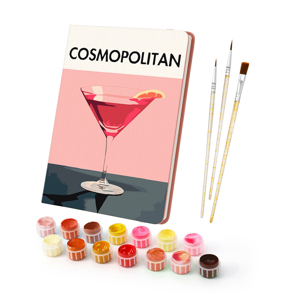 Roter Cocktail Notizbuch Malen nach Zahlen
