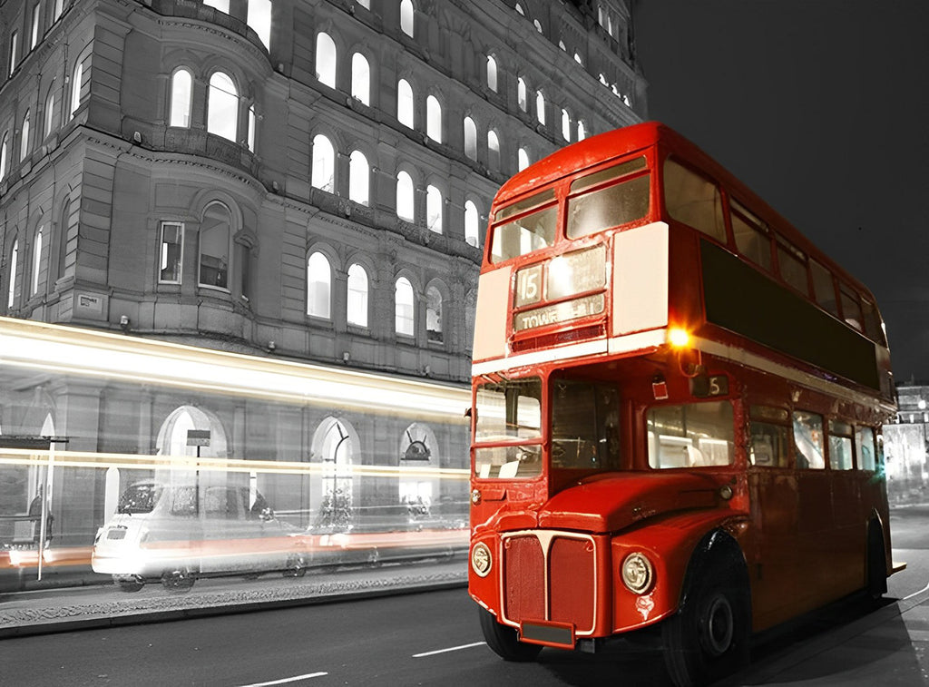 Roter Doppeldeckerbus in London Malen nach Zahlen