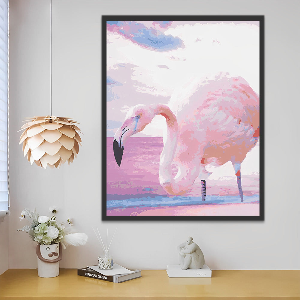 Sanfter rosa Flamingo Malen nach Zahlen