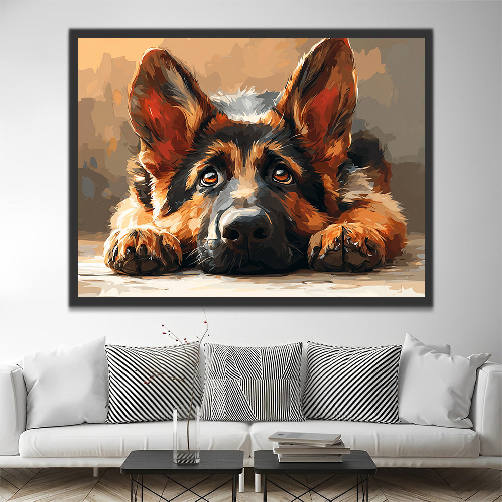 Schäferhund Malen nach Zahlen