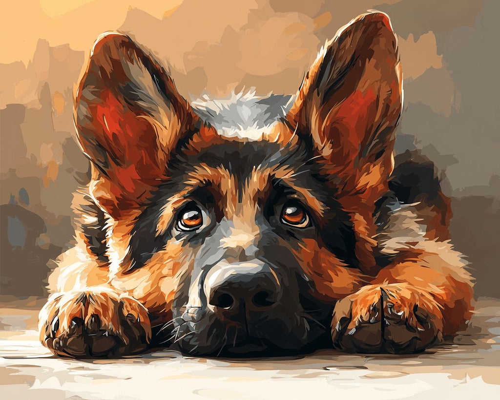 Schäferhund Malen nach Zahlen