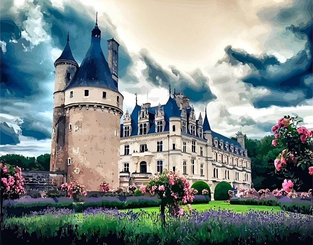 Schloss in Frankreich Malen nach Zahlen