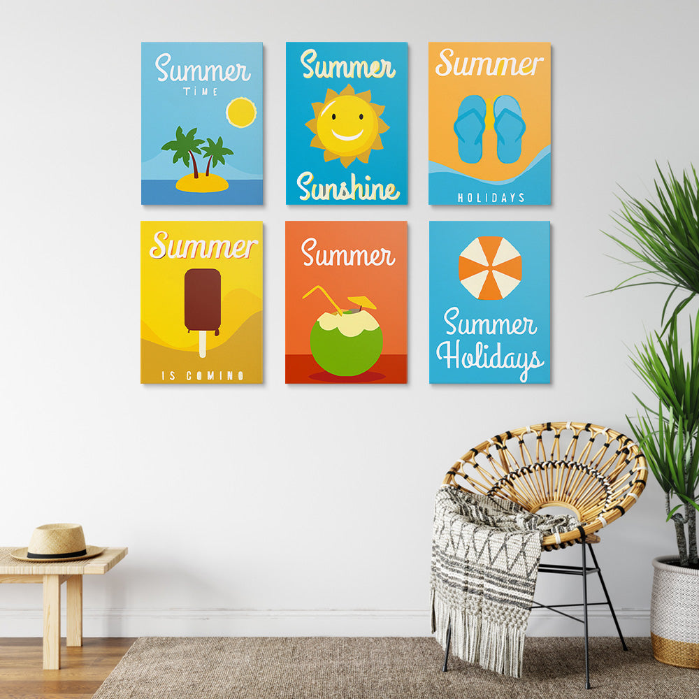 Schöne Sommerzeit 6 Stück Mini Malen nach Zahlen