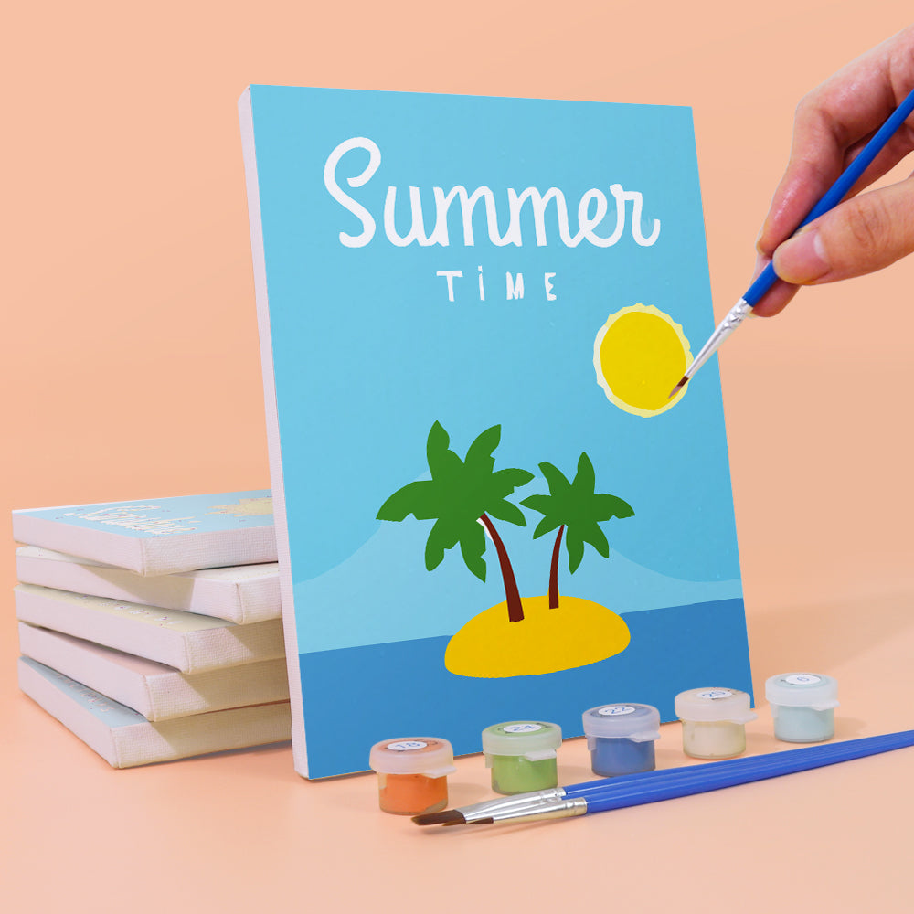 Schöne Sommerzeit 6 Stück Mini Malen nach Zahlen