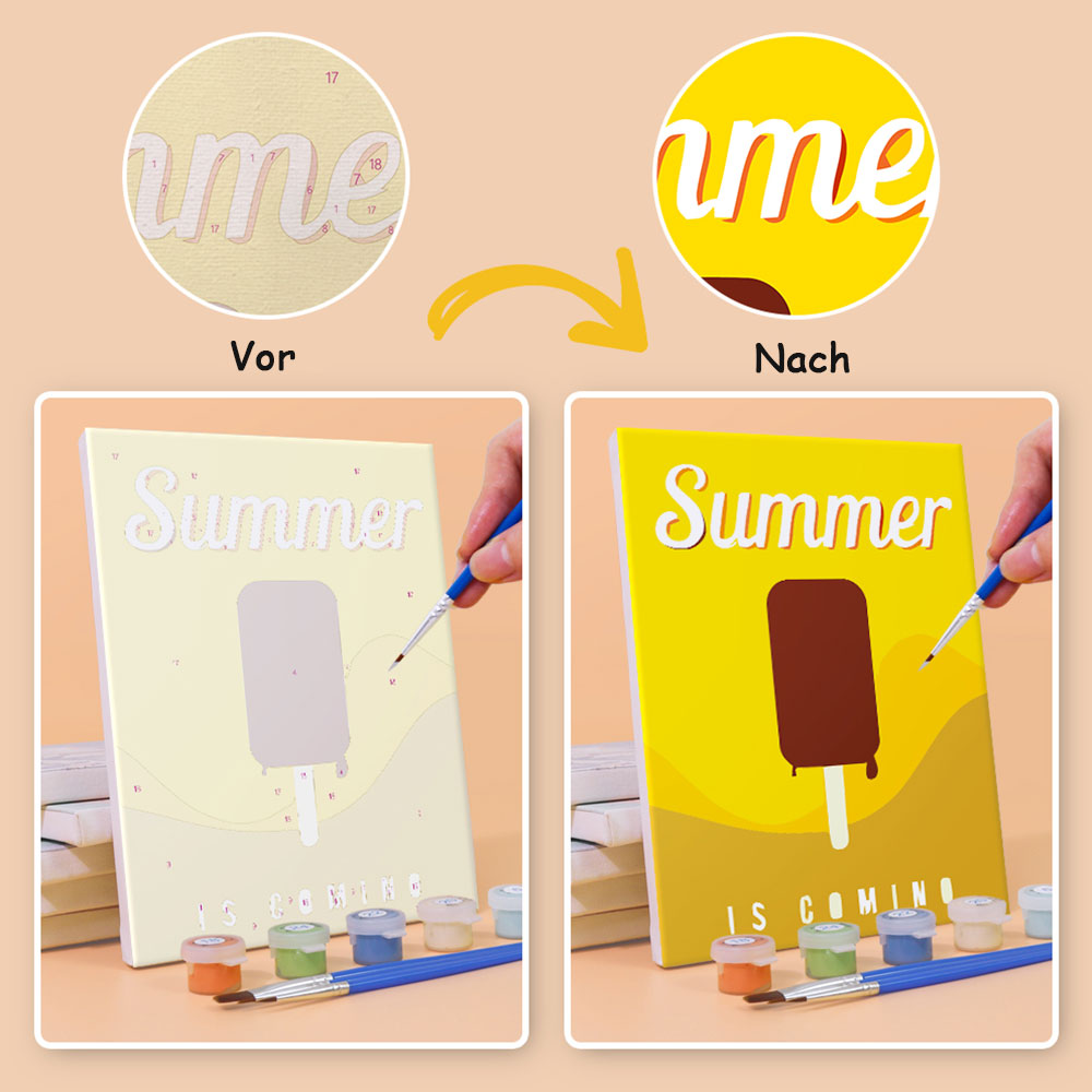 Schöne Sommerzeit 6 Stück Mini Malen nach Zahlen