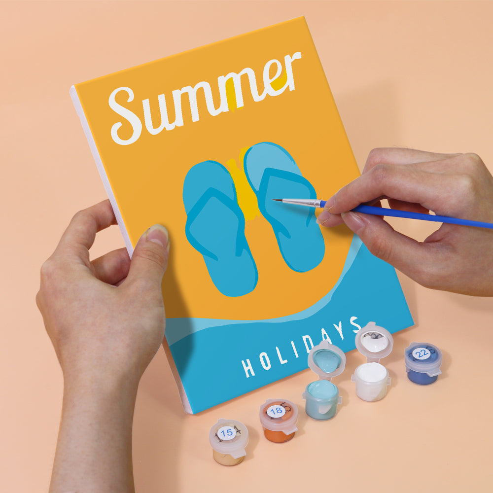 Schöne Sommerzeit 6 Stück Mini Malen nach Zahlen