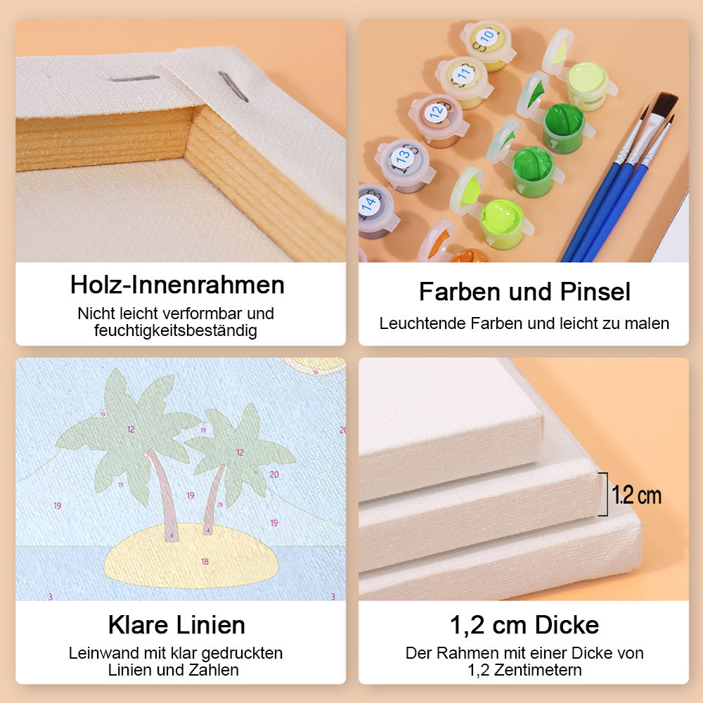Schöne Sommerzeit 6 Stück Mini Malen nach Zahlen