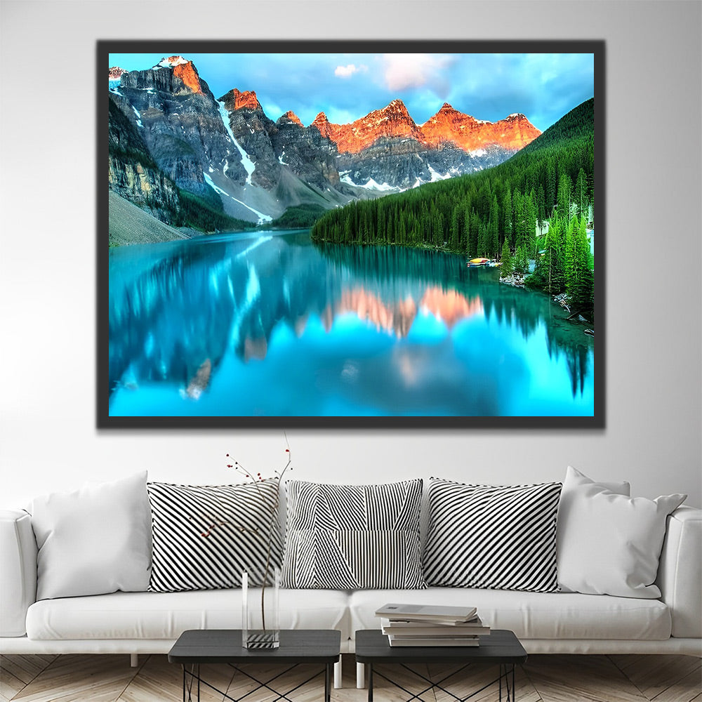 Schöner Moraine Lake in Kanada Malen nach Zahlen