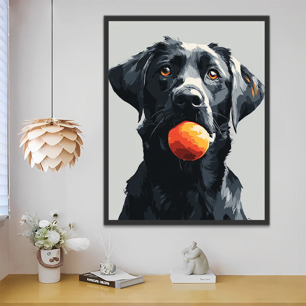 Schwarzer Labrador Malen nach Zahlen