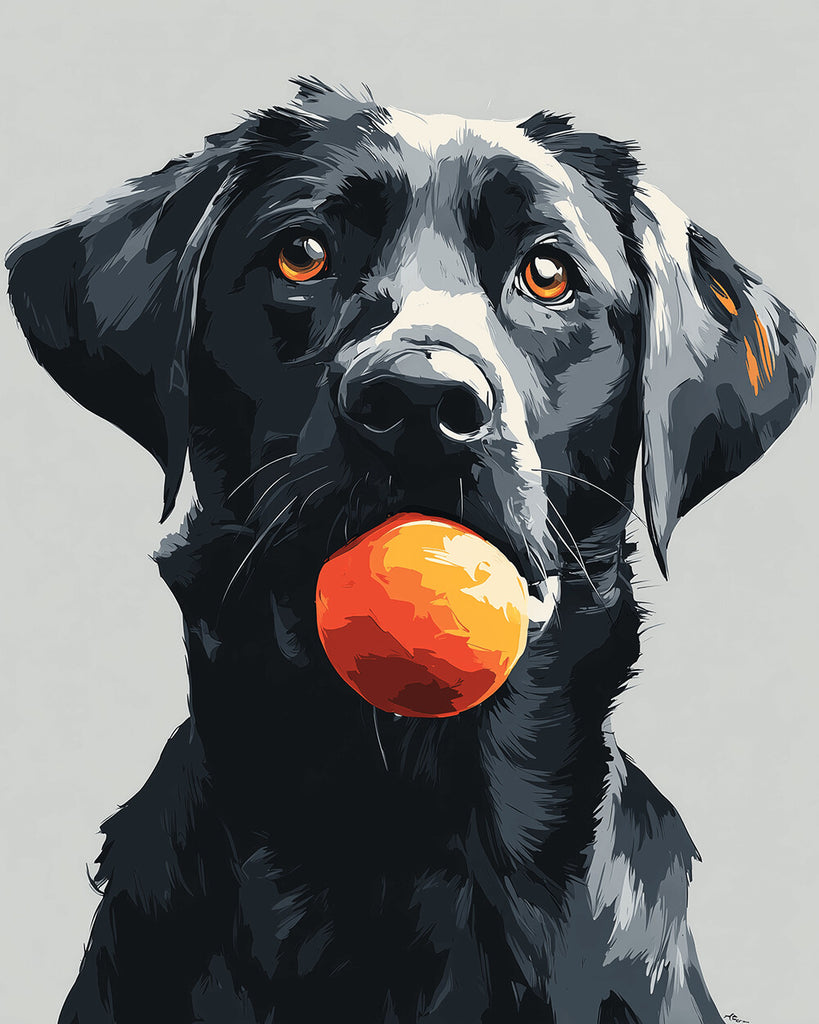 Schwarzer Labrador Malen nach Zahlen